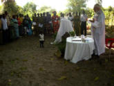 Father Gianfranco celebrates Mass in a village